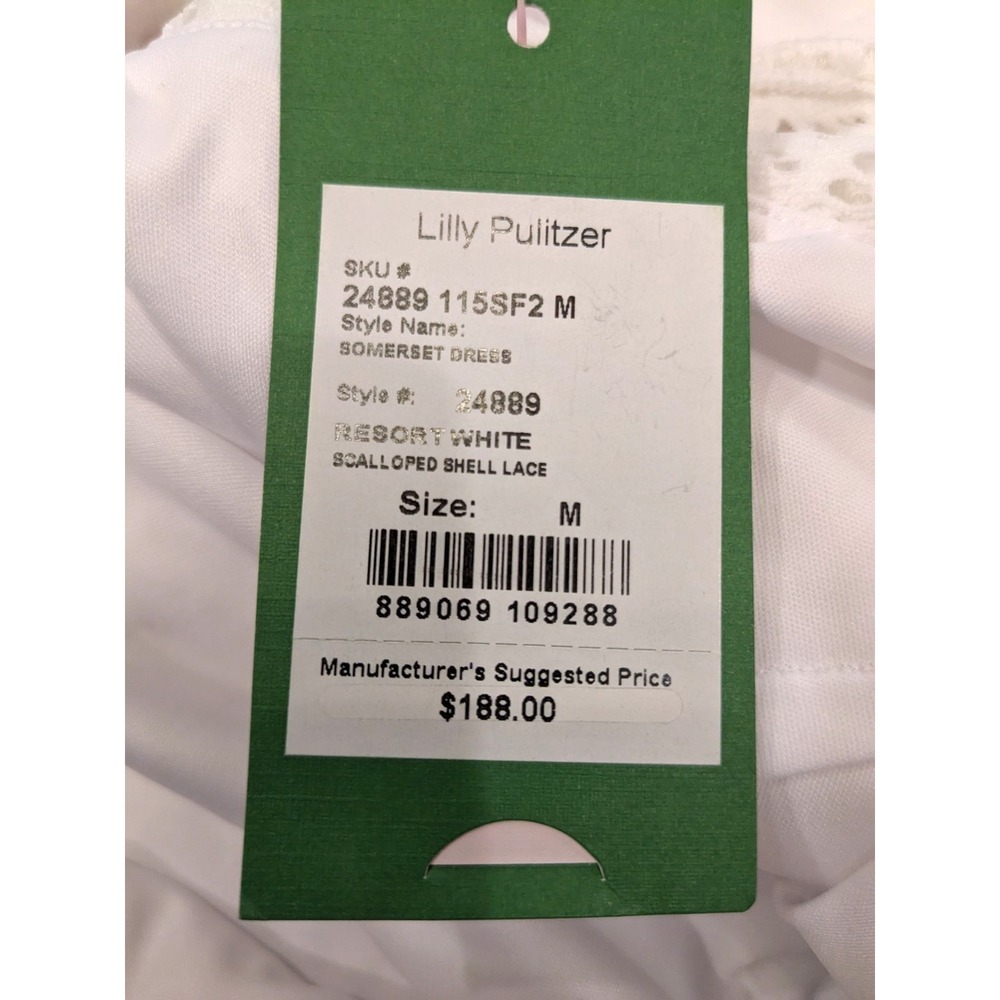 NEW Lilly Pulitzer Somerset Dress Sz: M Nylon Scalloped Lace Lined Cold Shoulder - Picture 8 of 16